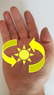 Right hand with chakra in middle of palm rotating anti-clockwise