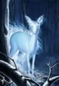 an image of a deer as a spirit animal in a haze of light blue